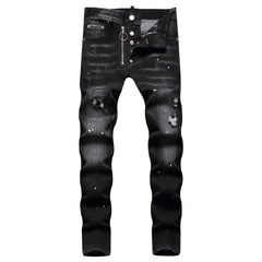 Cotton Skinny Denim  Holes Jeans