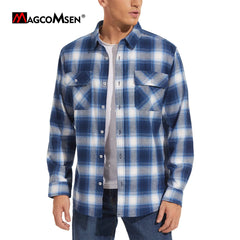 Plaid Flannel Shirts Long Sleeves Casual Cotton Shirt