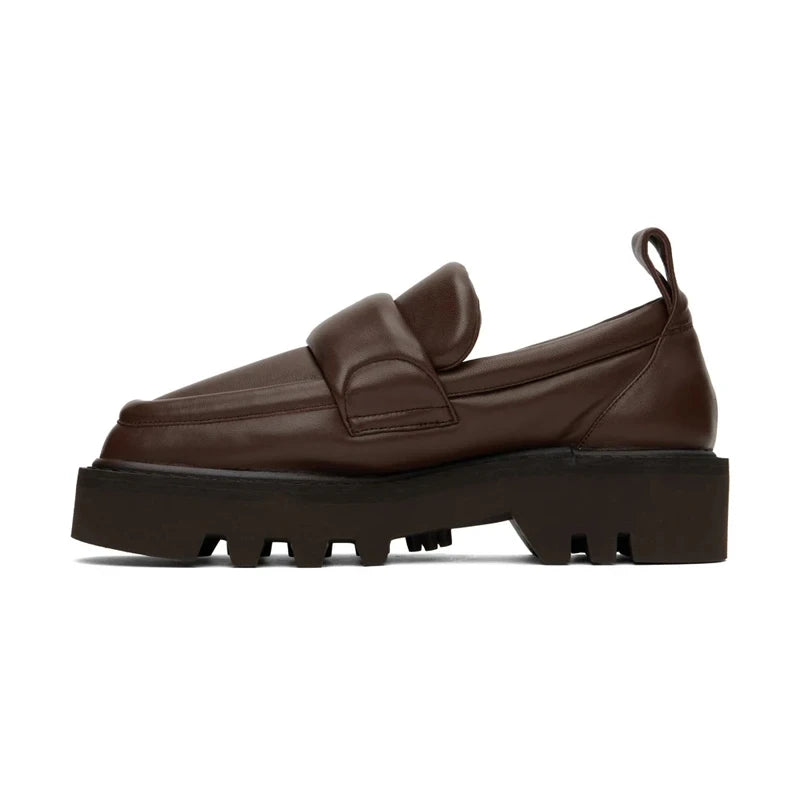Soft Leather Shoes Thick Soled Round Toe Comfortable Men