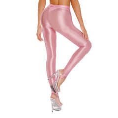Glossy Tummy Control Sport Jogging Pants