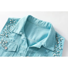 Colorful Denim Vest Women Jeans