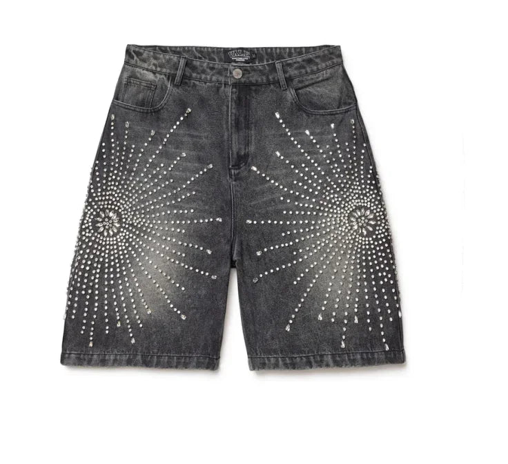 Diamond design loose wide leg niche short