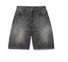 Diamond design loose wide leg niche short