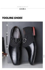 Moccasins Buckle Design Business Leather Men Casual Shoes