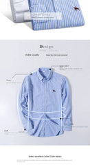 Long Sleeve Pure Cotton Oxford  Embroidered Shirt