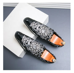 Loafers Fashion Tiger Gold metal Men Flats Shoe