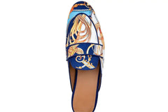 Genuine Leather Half Shoes Round Toe Mules Fashion Comfort Flat  Slippers