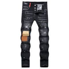 Cotton Skinny Denim  Holes Jeans