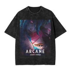 Arcane Jinx  Shirt Printed Washed Vintage  Novelty T-Shirts