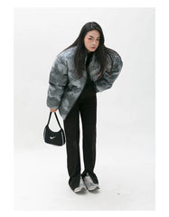 Tie-Dye Leather Cotton Jacket