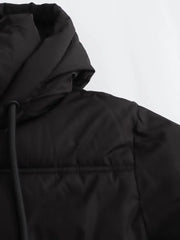 Versatile cotton short hooded thick jacket coat