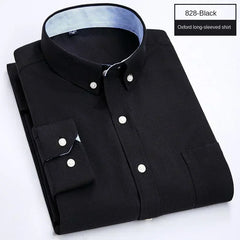 Oxford textile long sleeve slim fit shirt