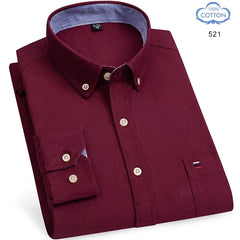 100% Pure Cotton Oxford Long Sleeve  Plaid Shirt
