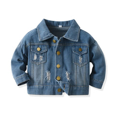 Unisex Denim Jean Coat Cowboy Overcoat Jacket