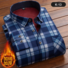 Fleece Shirt Long Sleeve Plaid Shirt