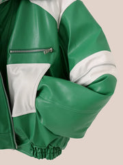 Patchwork Pu Leather Jacket Men with Many Zippers