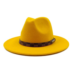 Vegan felt fedora hat wide brim hat