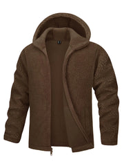 Hooded Fleece Jackets Thermal Warm Soft Fluffy Full Zip