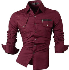 Casual Dress Shirts Fashion Designer Stylish Long Sleeve