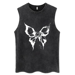100% Cotton Vintage  Punk Rock Sleeveless Tshirts Gothic Vests