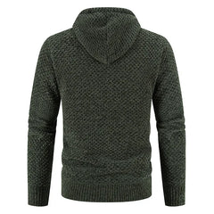 Fleece-lined Knitted Top Cardigan Jacket Hooded Pullovers