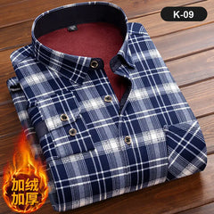 Fleece Shirt Long Sleeve Plaid Shirt