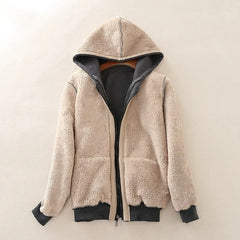 Hooded Plush Coat Fleece Hoodies Sweatshirt Long Sleeve Jacket