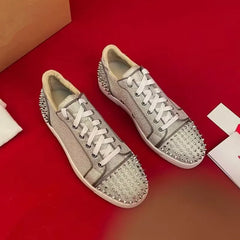 Original leather oxfords shoe gold silver sneakers