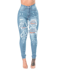 HOLE Denim High Waist Ripped Jeans