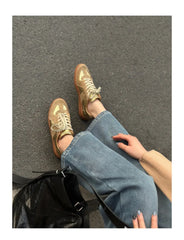 Vintage Wind Genuine Leather Board Shoes