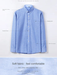Oxford textile long sleeve slim fit shirt