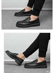 Versatile Leather Lazy loafers Comfort Non Slip Shoes