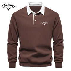 Embroidered Pure Cotton Long Sleeved Polo Shirt f