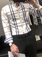 Long Sleeve   Shirt Stripes Thin Shirts