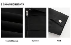 Spliced Jacket9Loose Lapel Long Sleeve Zipper Fly