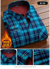 Fleece Shirt Long Sleeve Plaid Shirt