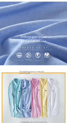 Long Sleeve Pure Cotton Oxford  Embroidered Shirt