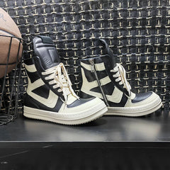 Vintage Genuine Leather High Top Boots Sneakers