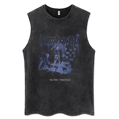 100% Cotton Vintage  Punk Rock Sleeveless Tshirts Gothic Vests