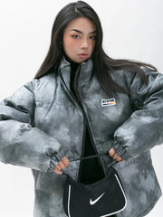 Tie-Dye Leather Cotton Jacket