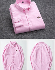 Long Sleeve Pure Cotton Oxford  Embroidered Shirt