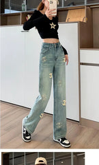 Velvet Slim Fit Straight Leg Denim Jeans