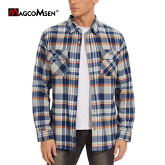 Plaid Flannel Shirts Long Sleeves Casual Cotton Shirt