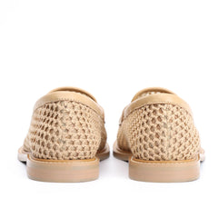 Mesh with leather Loafers  Slip On Penny Loafers Hollow Out Breathable Slip On Flat Shoes