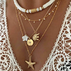 Boho Soft Pottery Starfish Necklace