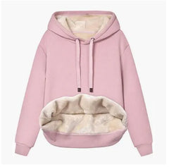 Hooded Plush Coat Fleece Hoodies Sweatshirt Long Sleeve Jacket