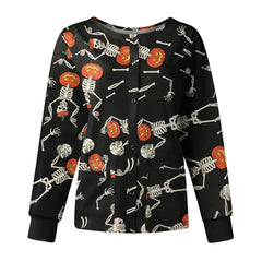Long sleeve Cartoon print spa  Slim Fit top
