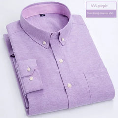 Oxford textile long sleeve slim fit shirt