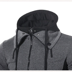 Zipper Hoodie Scarf Collar Sweatshirt