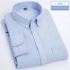 Oxford textile long sleeve slim fit shirt